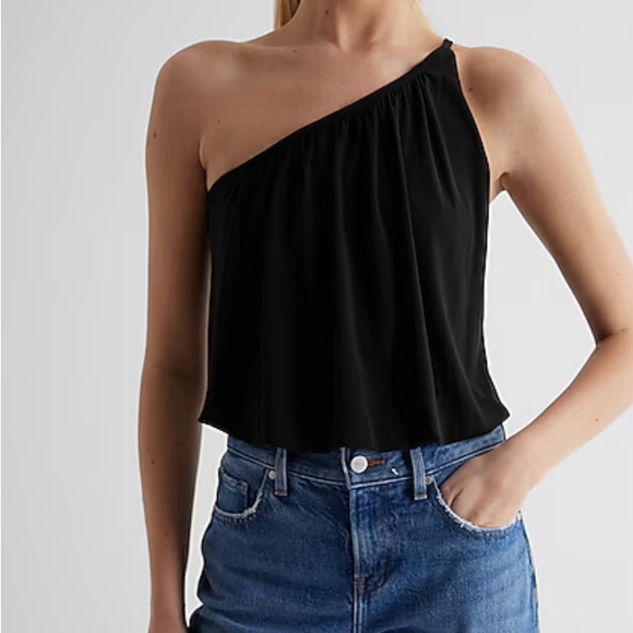 Express Ladies WHITE Skimming One Shoulder Draped Tank NWT Size XS - Picture 3 of 5